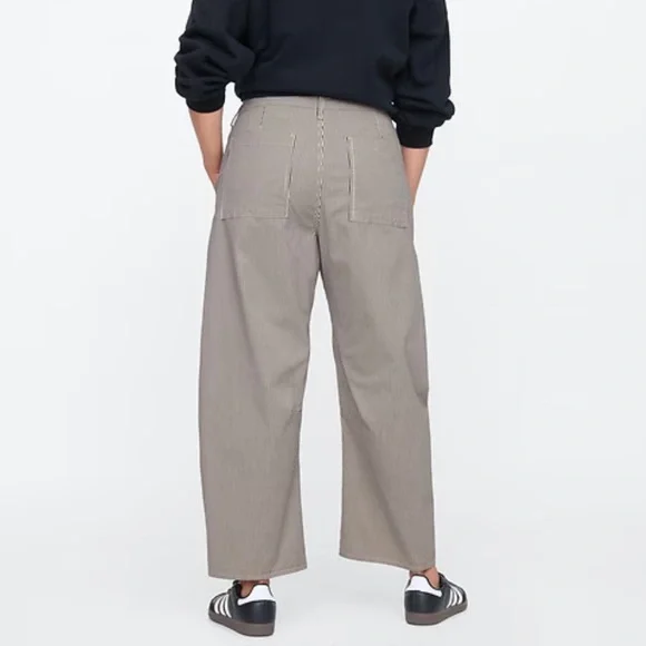 GAP High Rise Barrel Striped Pants - Picture 9 of 10